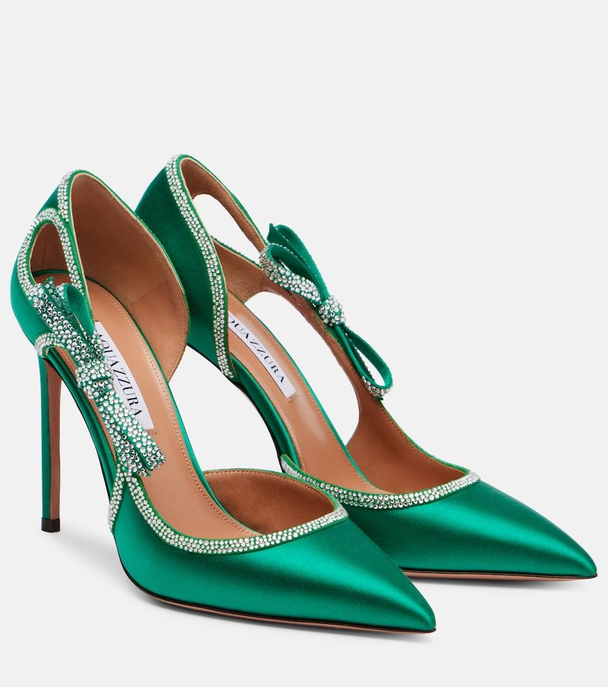 aquazzura soave crystal 105 bow