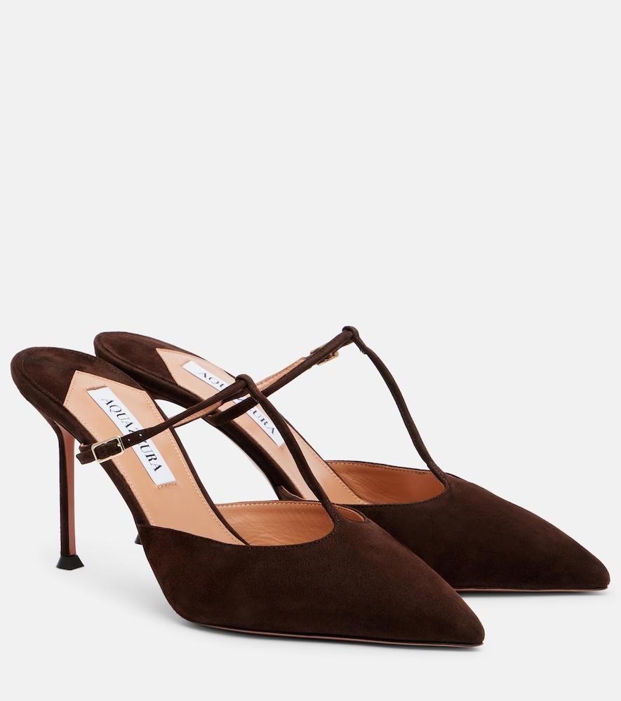 aquazzura sorbonne 85 suede mules