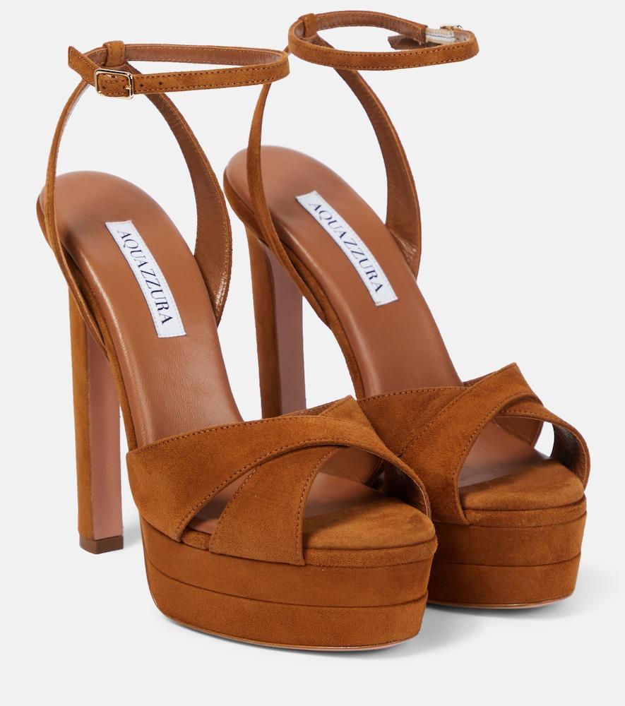 aquazzura suede platform sandals
