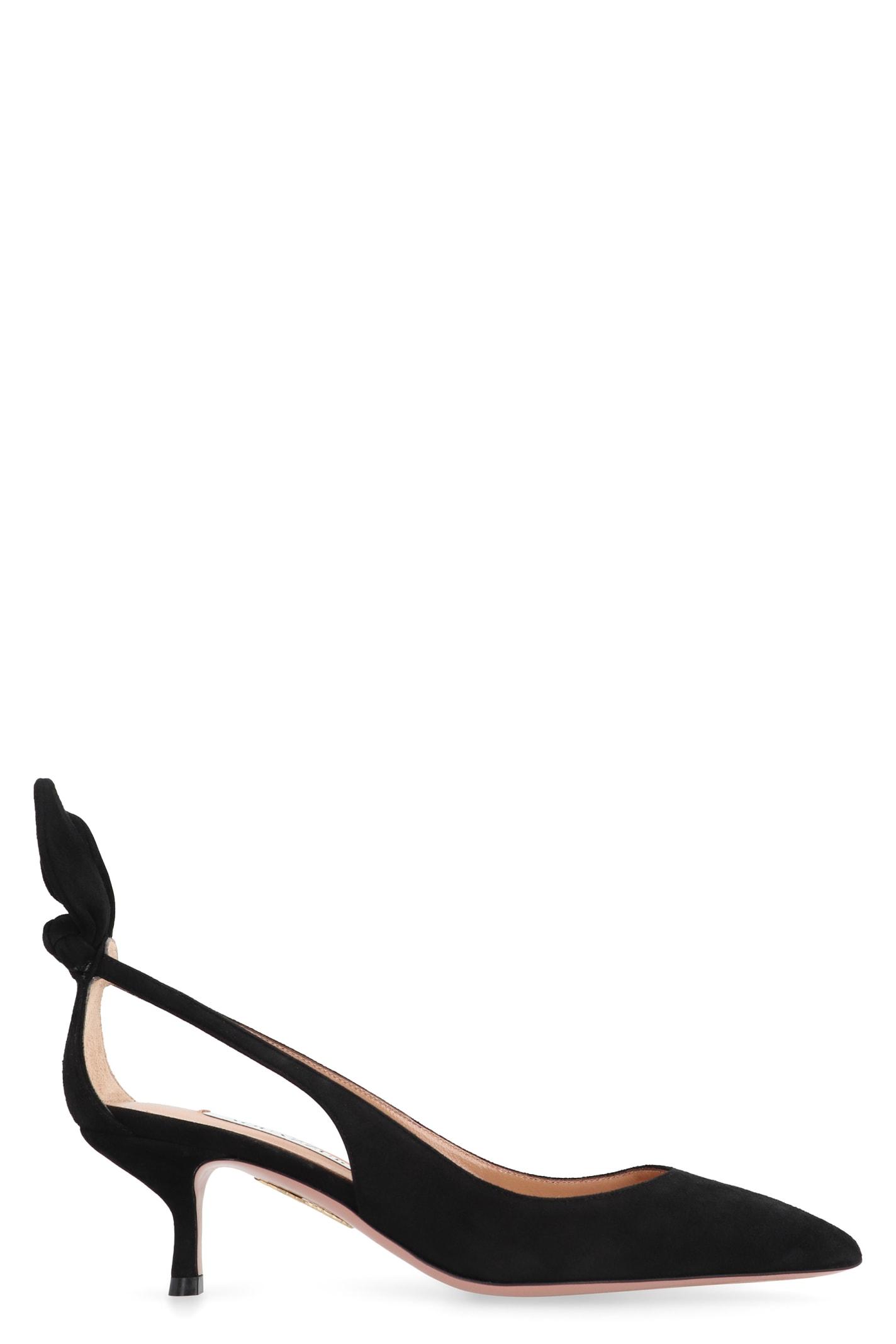 aquazzura suede pumps