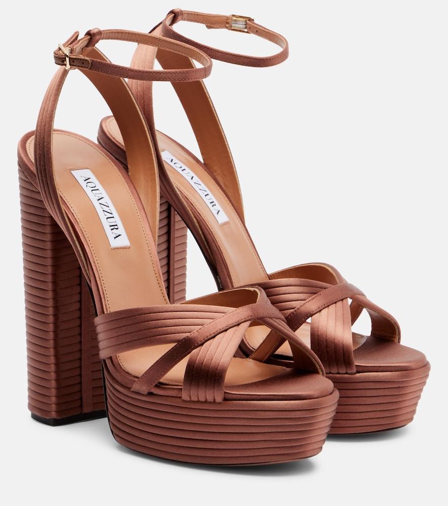 aquazzura sundance 140 satin platform sandals