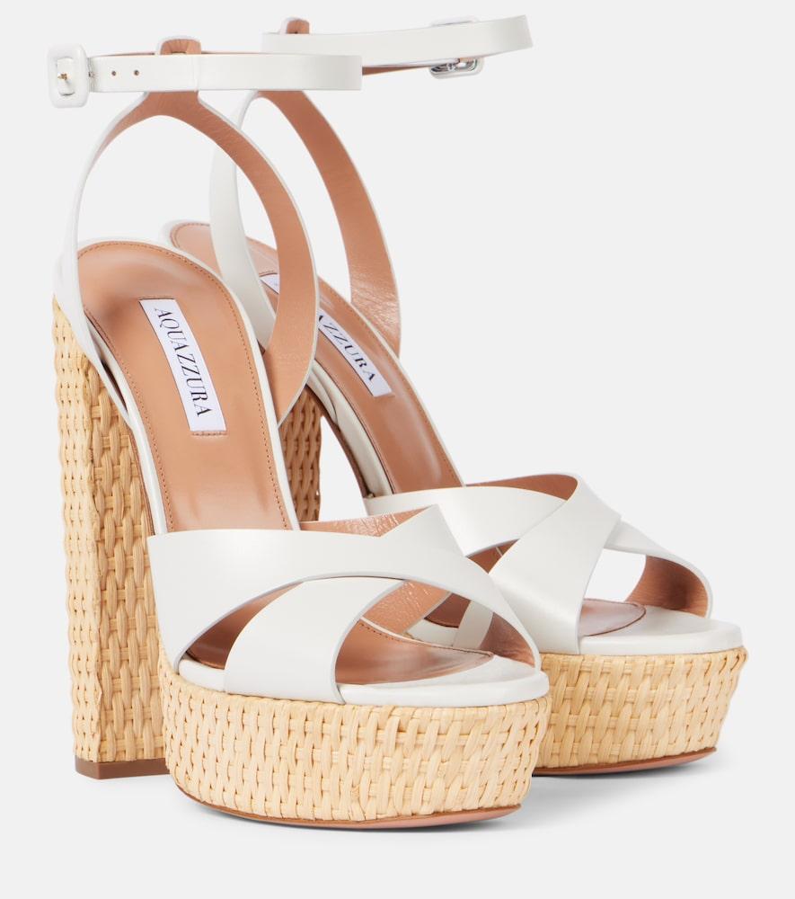 aquazzura sunseeker 140 leather platform sandals