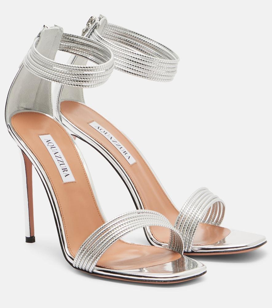aquazzura sway metallic leather sandals