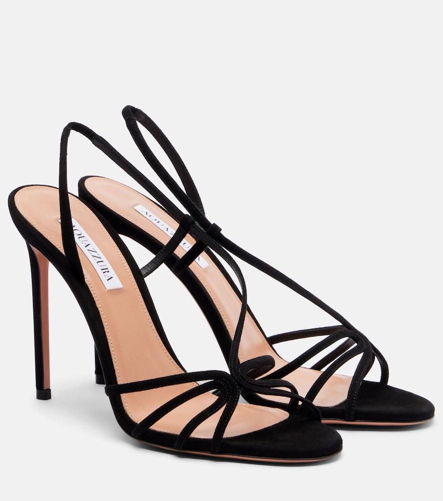 aquazzura talk to me 105 suede slingback sandals