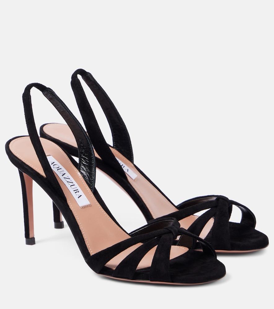 aquazzura tati 85 suede sandals