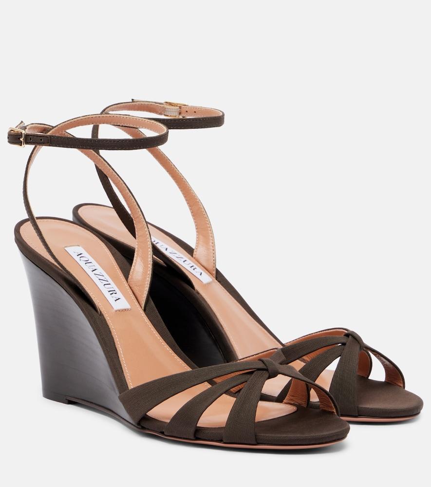 aquazzura tati grosgrain wedge sandals