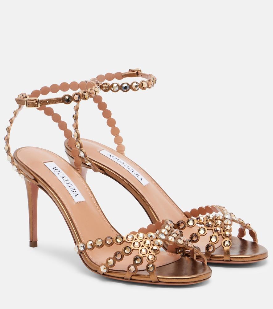 aquazzura tequila 85 embellished leather sandals