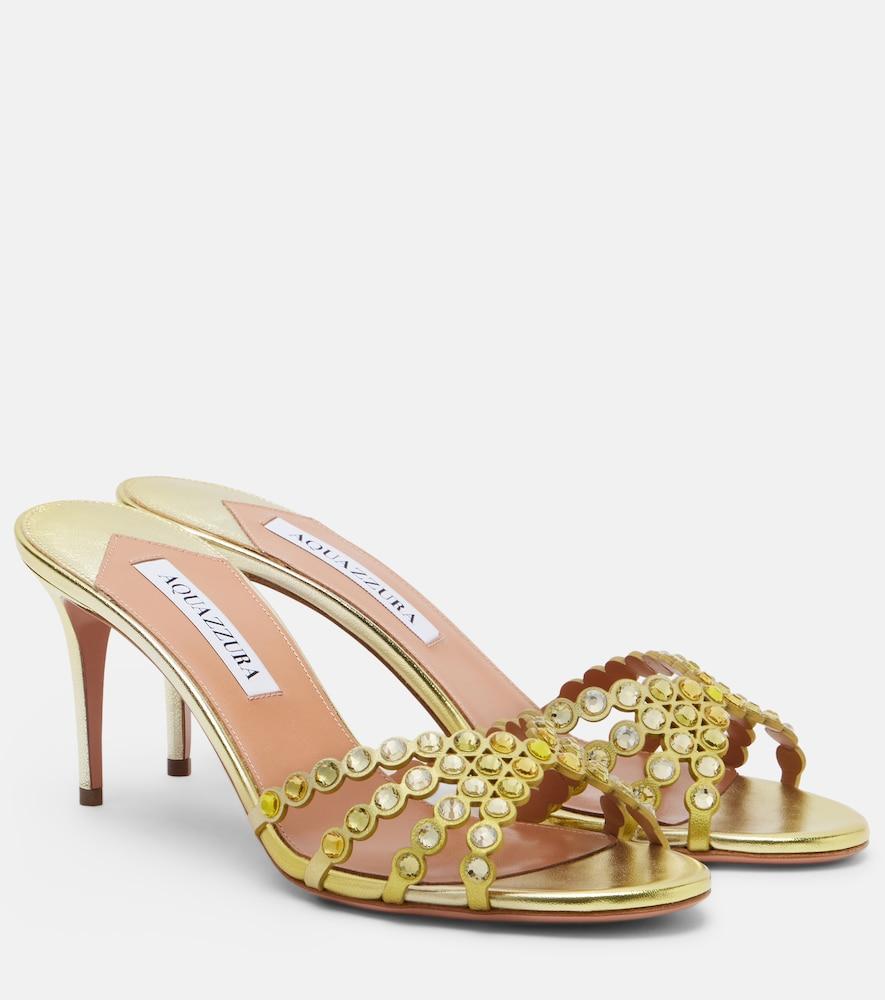 aquazzura tequila embellished leather mules