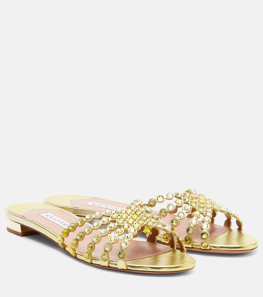 aquazzura tequila embellished leather sandals