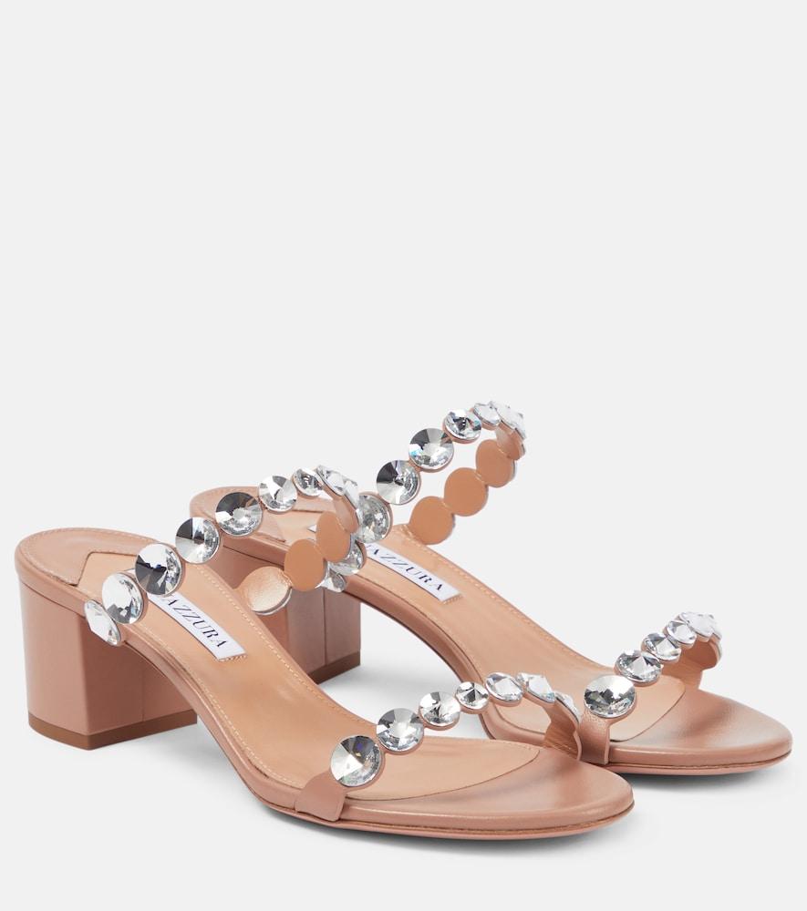 aquazzura tequila embellished leather sandals