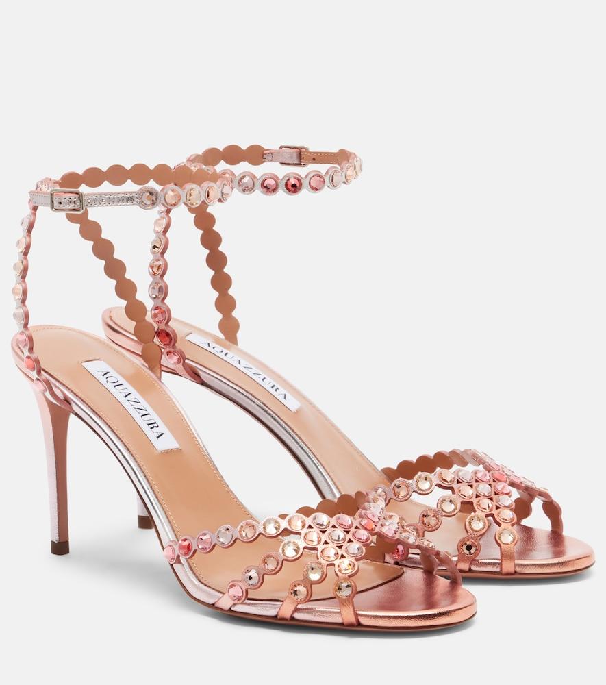 aquazzura tequila embellished leather sandals
