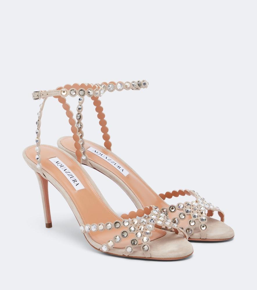 aquazzura tequila embellished suede sandals
