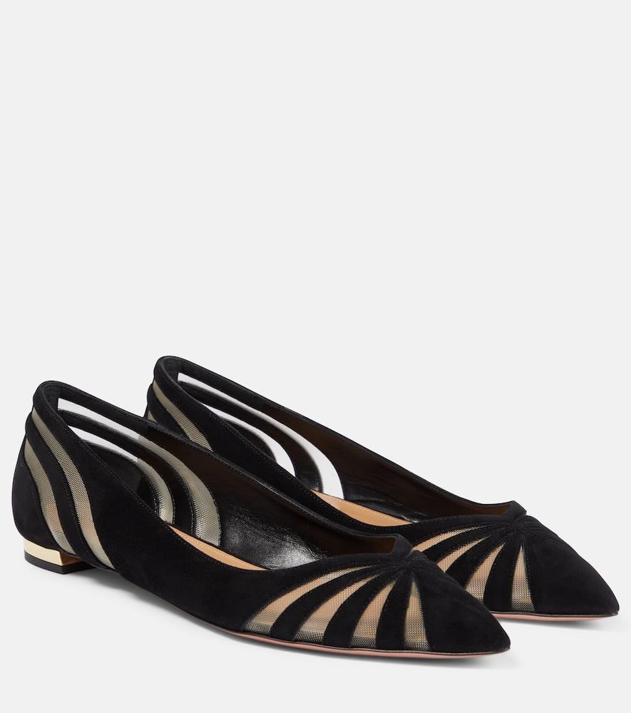 aquazzura the spy suede ballet flats
