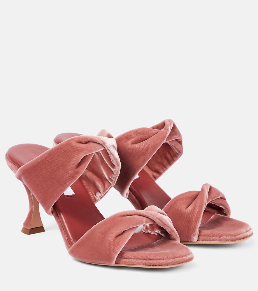 aquazzura twist 95 velvet mules