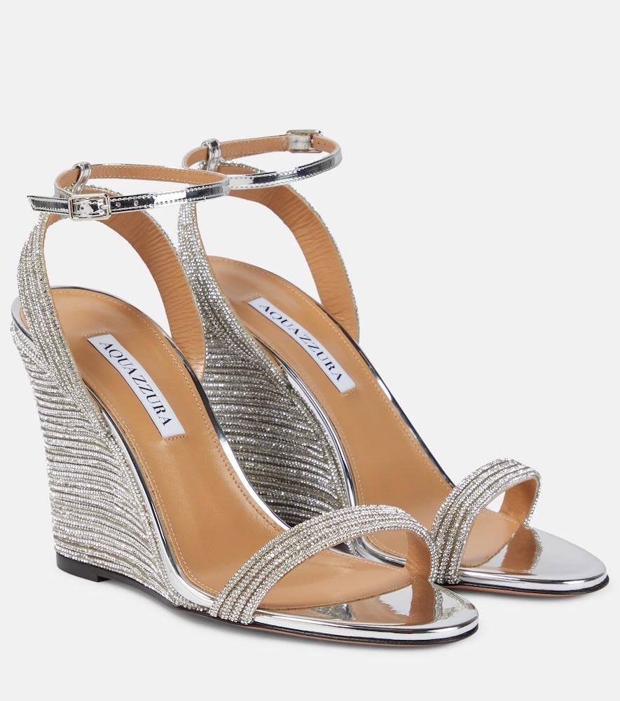 aquazzura wow crystal 95 wedge sandals