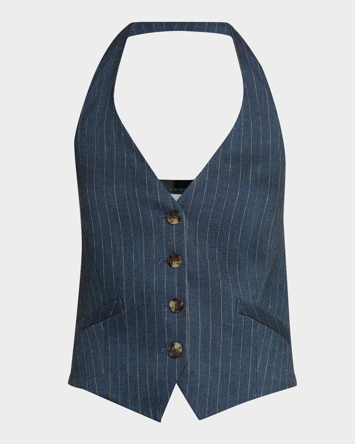 arabella pinstripe halter vest