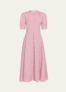arabella puff-sleeve linen dress