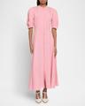 arabella puff-sleeve linen dress