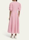 arabella puff-sleeve linen dress