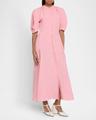 arabella puff-sleeve linen dress
