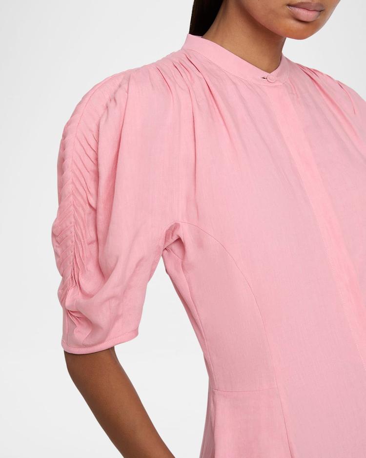 arabella puff-sleeve linen dress
