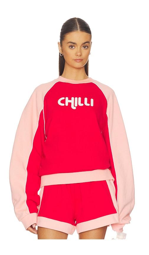 araminta james chilli sweatshirt in red.
