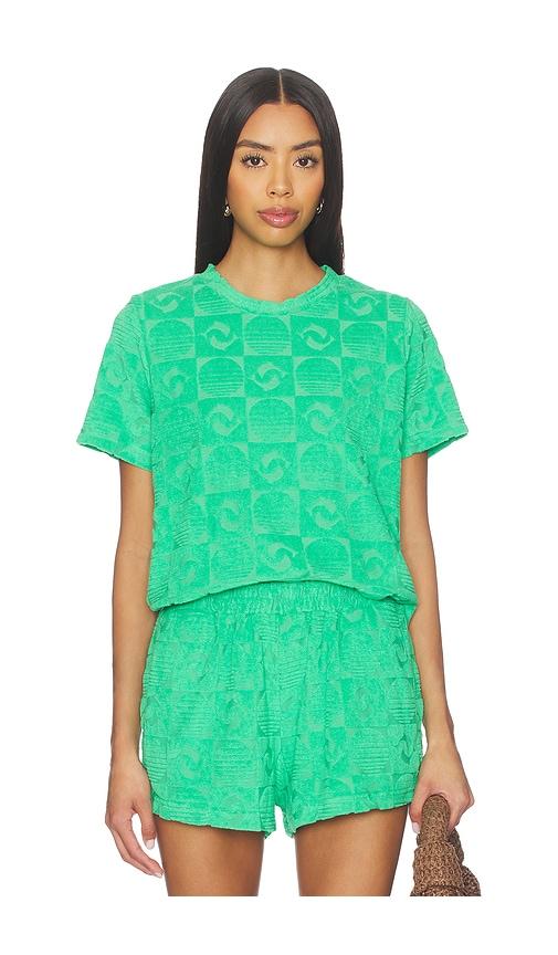 araminta james cruise dolphin terry top in green.