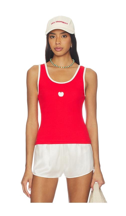 araminta james manzana rib tank in red.