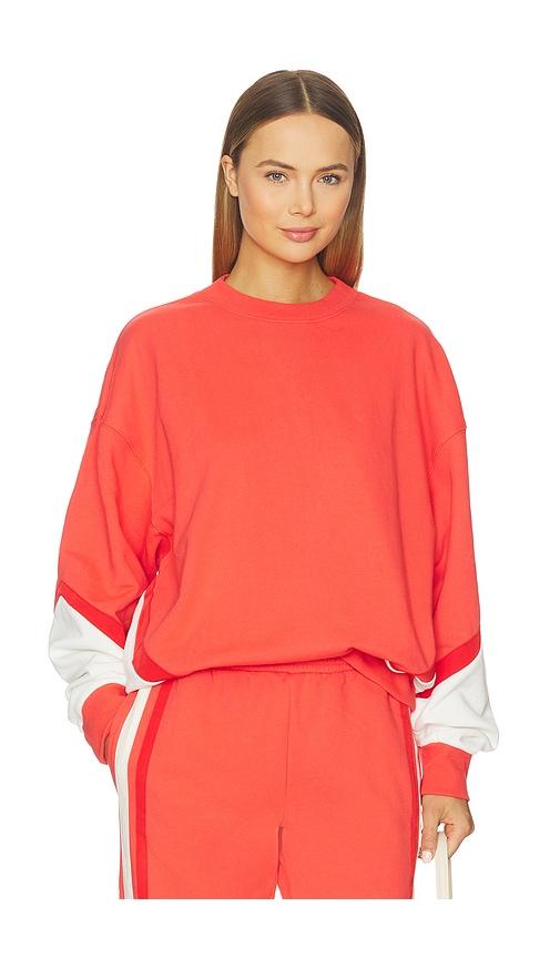 araminta james splice sweatshirt in coral.