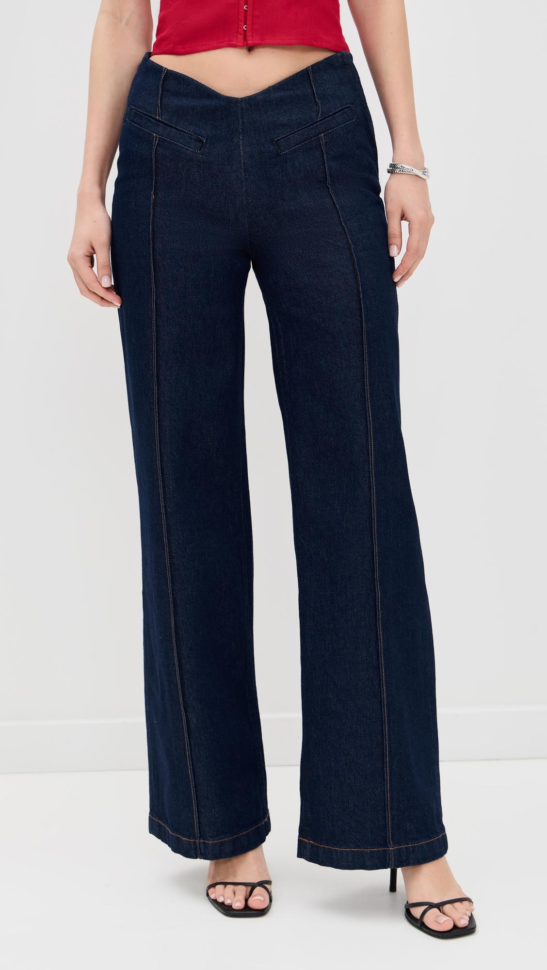arana stretch low rise wide leg trousers