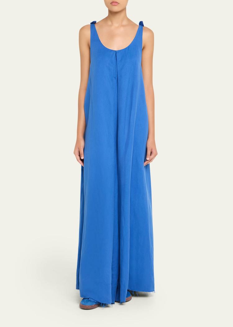 aras sleeveless knotted backless maxi dress