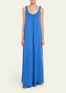 aras sleeveless knotted backless maxi dress