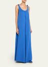 aras sleeveless knotted backless maxi dress