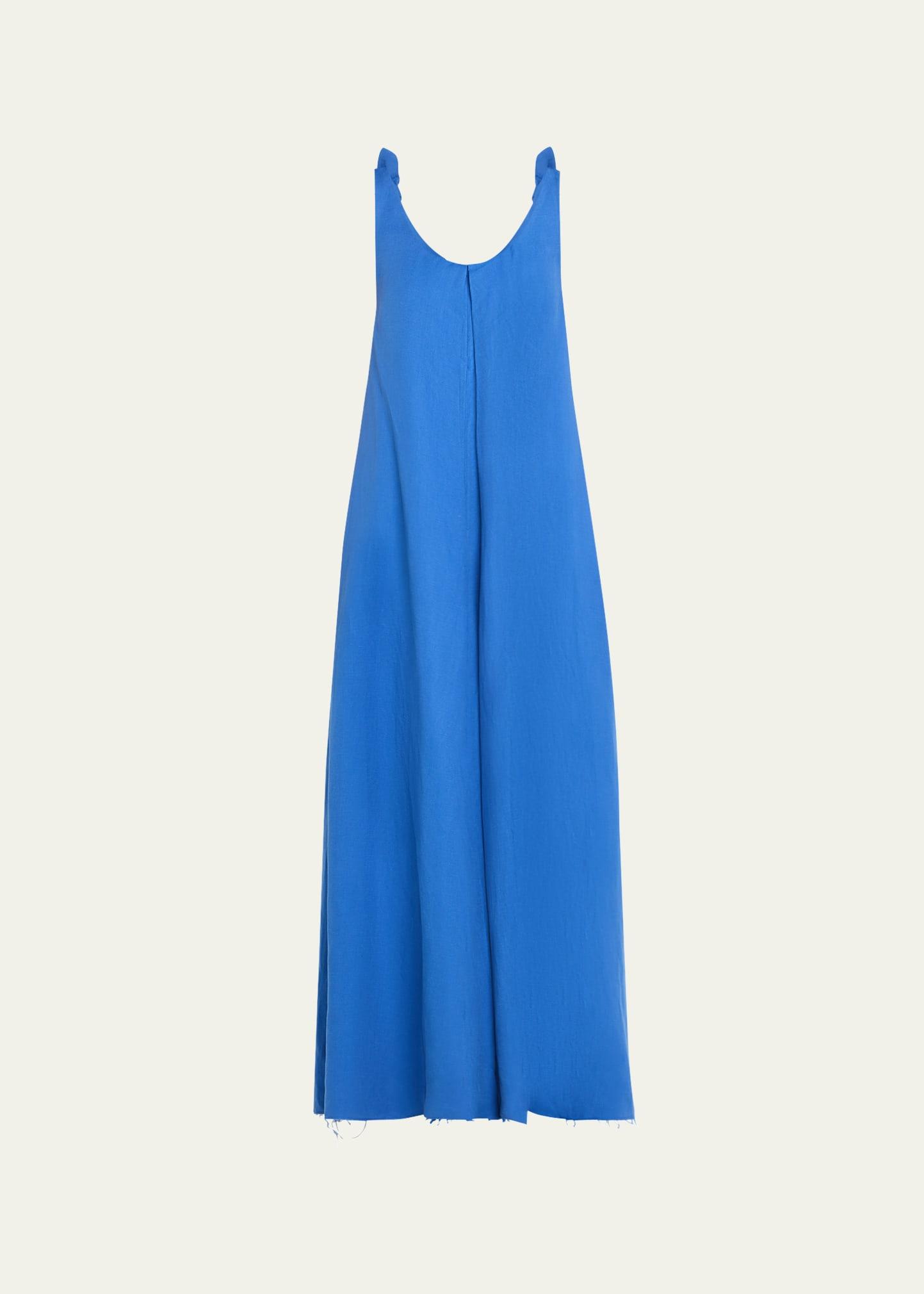 aras sleeveless knotted backless maxi dress