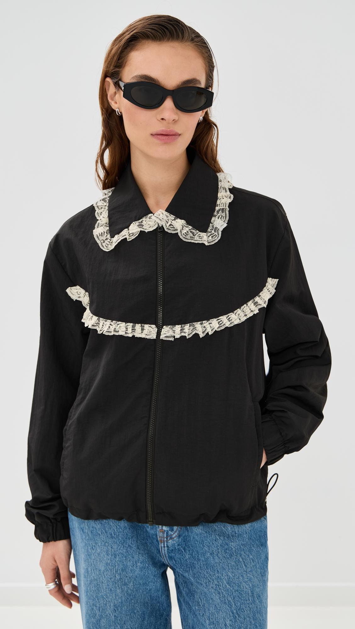 archie lace trim track jacket