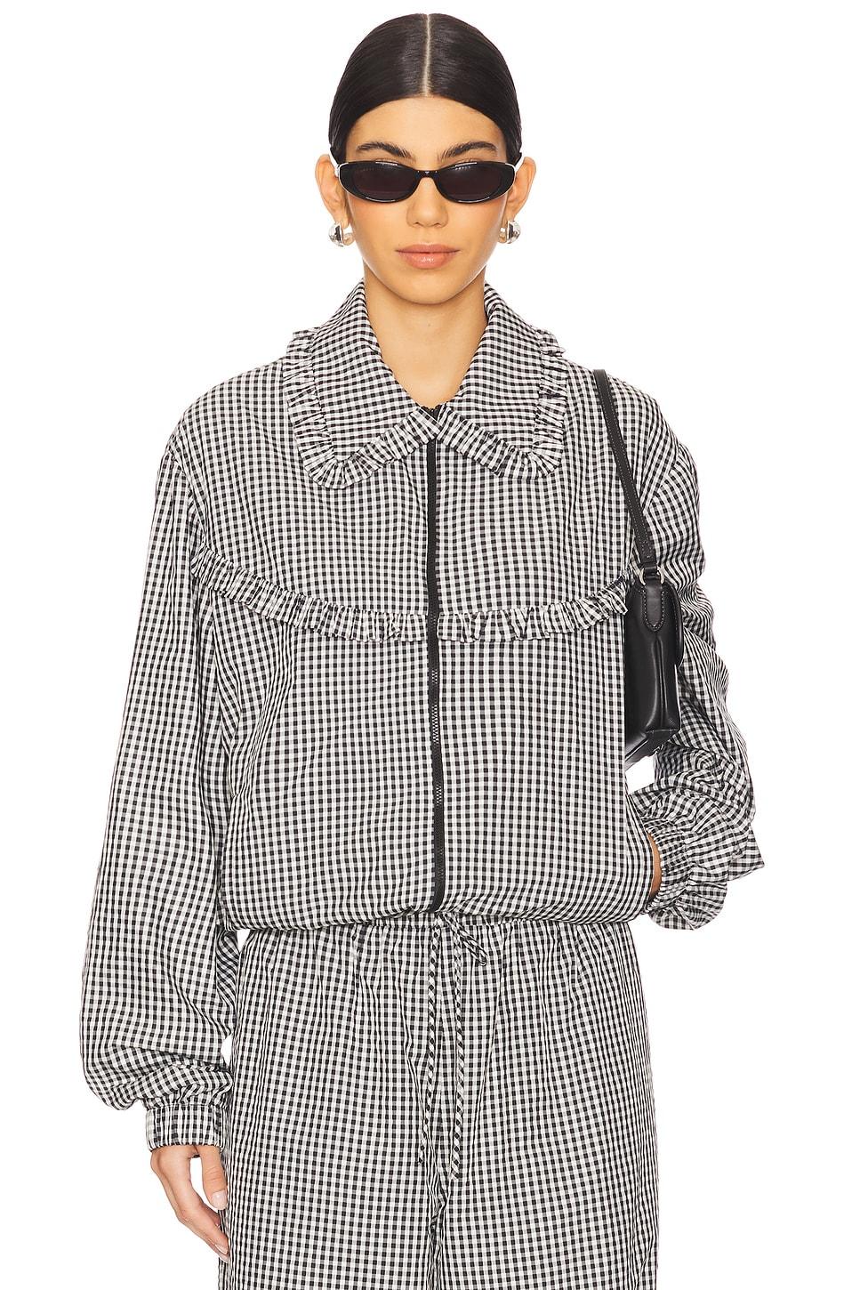 archie ruffle trim track jacket