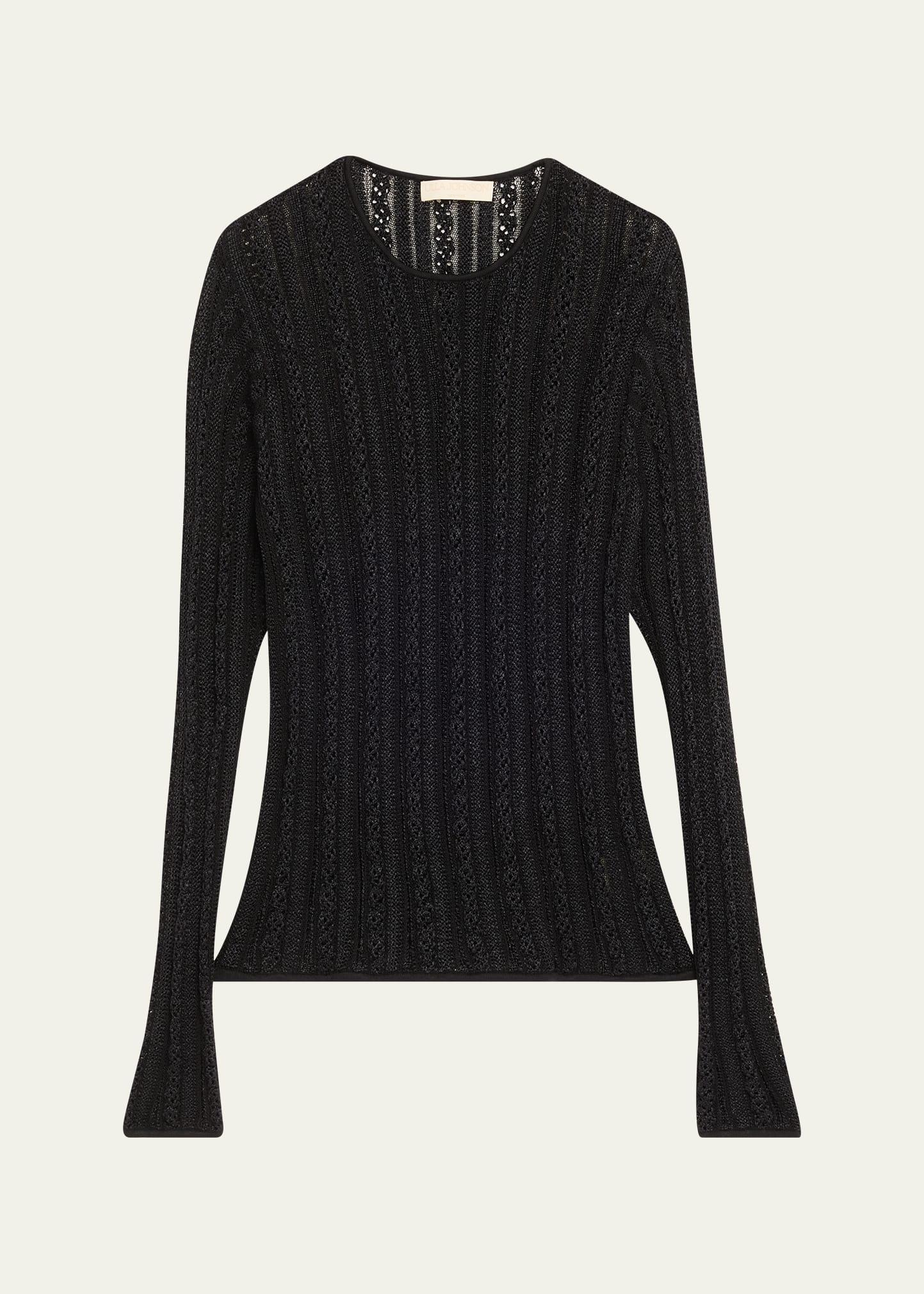 ardith long-sleeve lace knit top