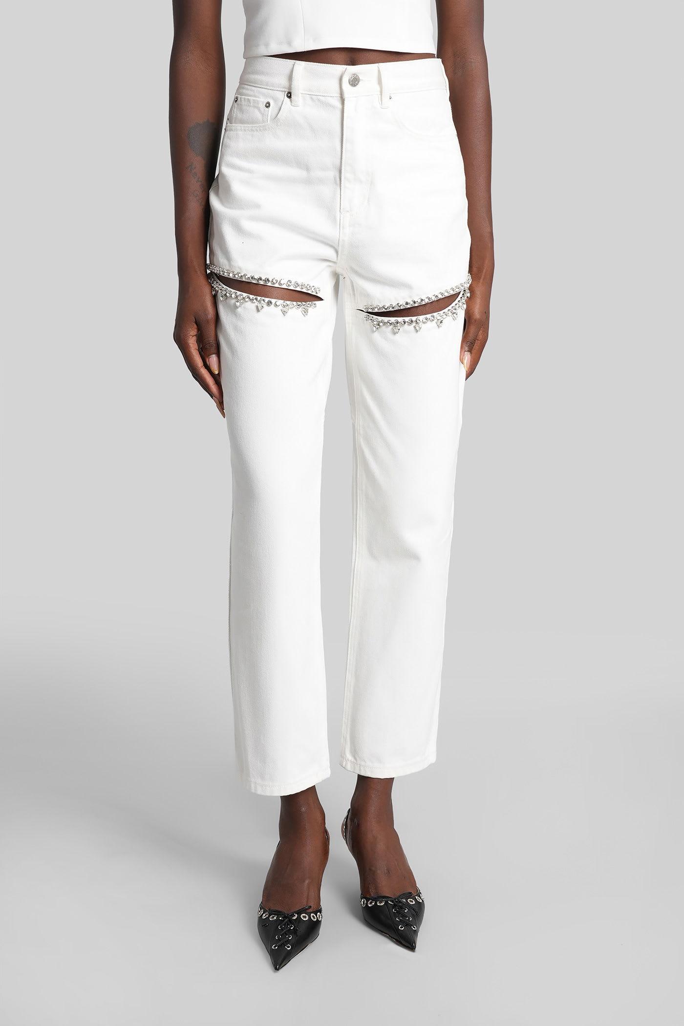 area jeans in white denim