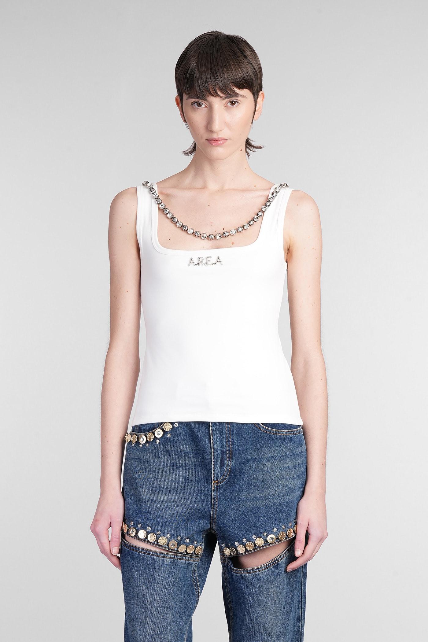 area topwear in white cotton