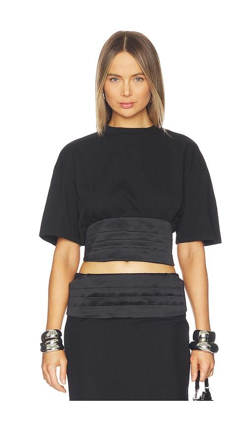 area tuxedo t-shirt in black.