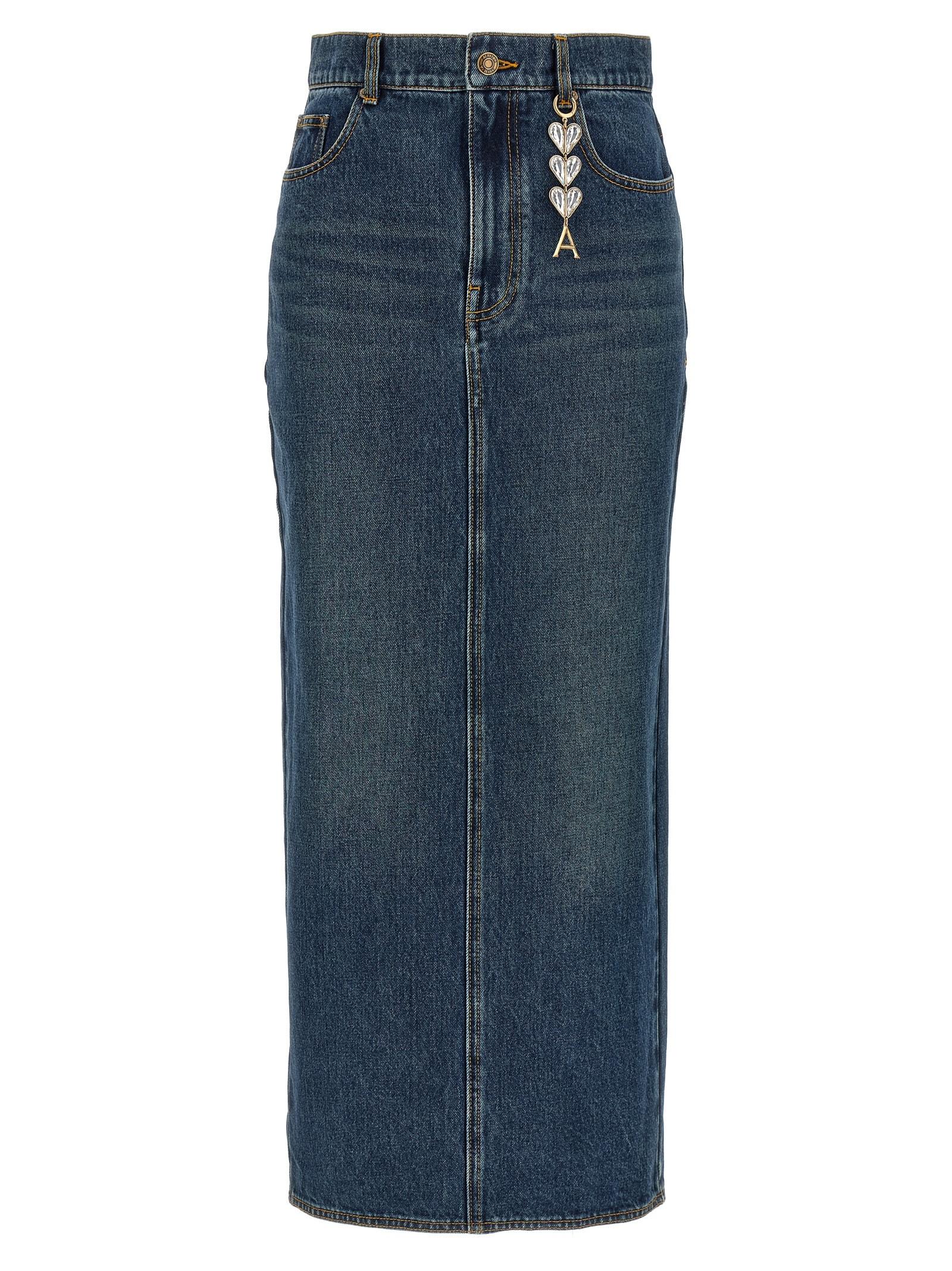 area zip slit midi skirt