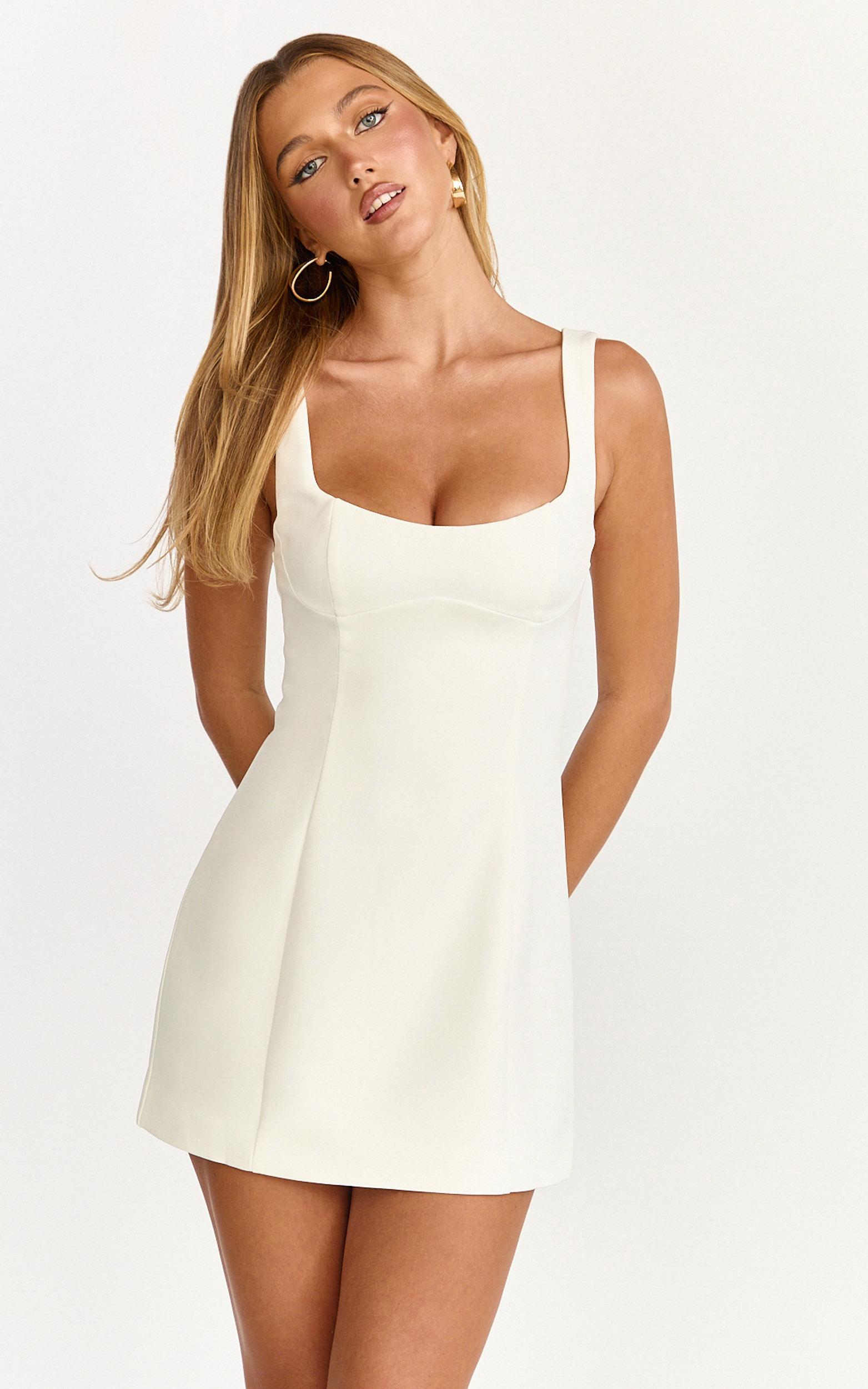 aretha mini dress - panel dress in white