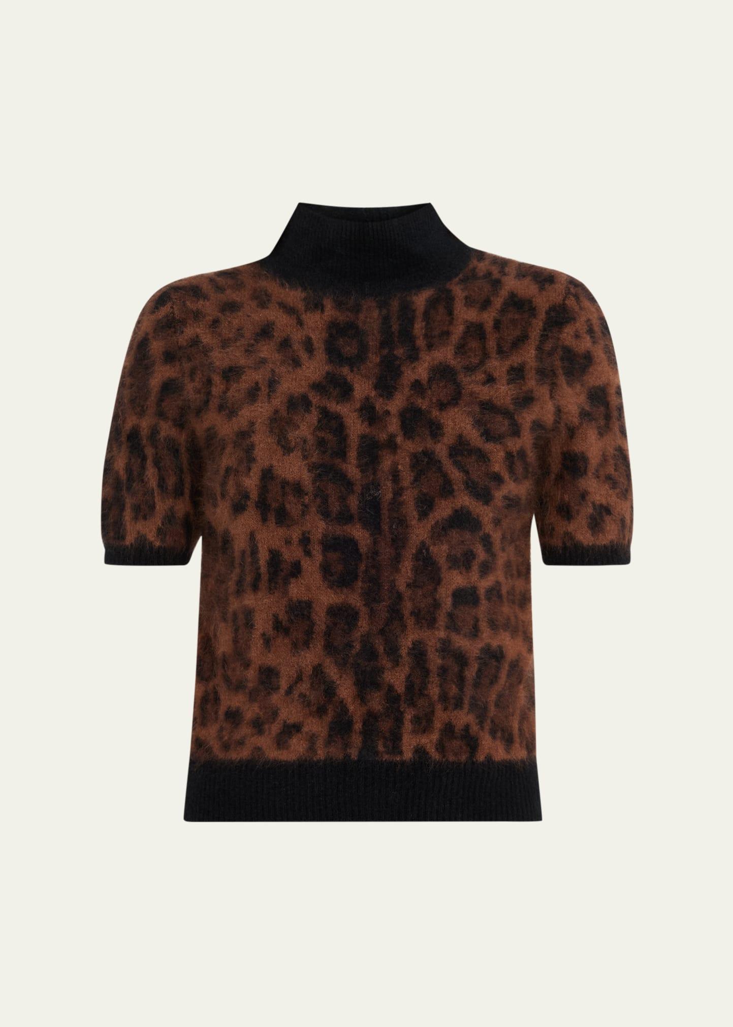 ari leopard print brushed cashmere sweater