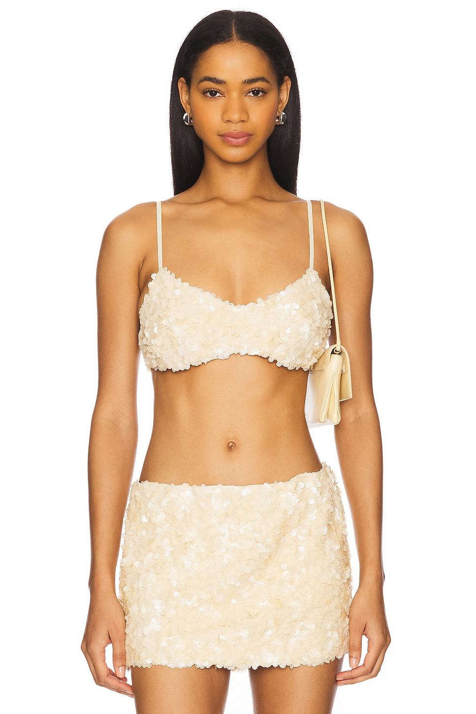 ari gathered sequin top