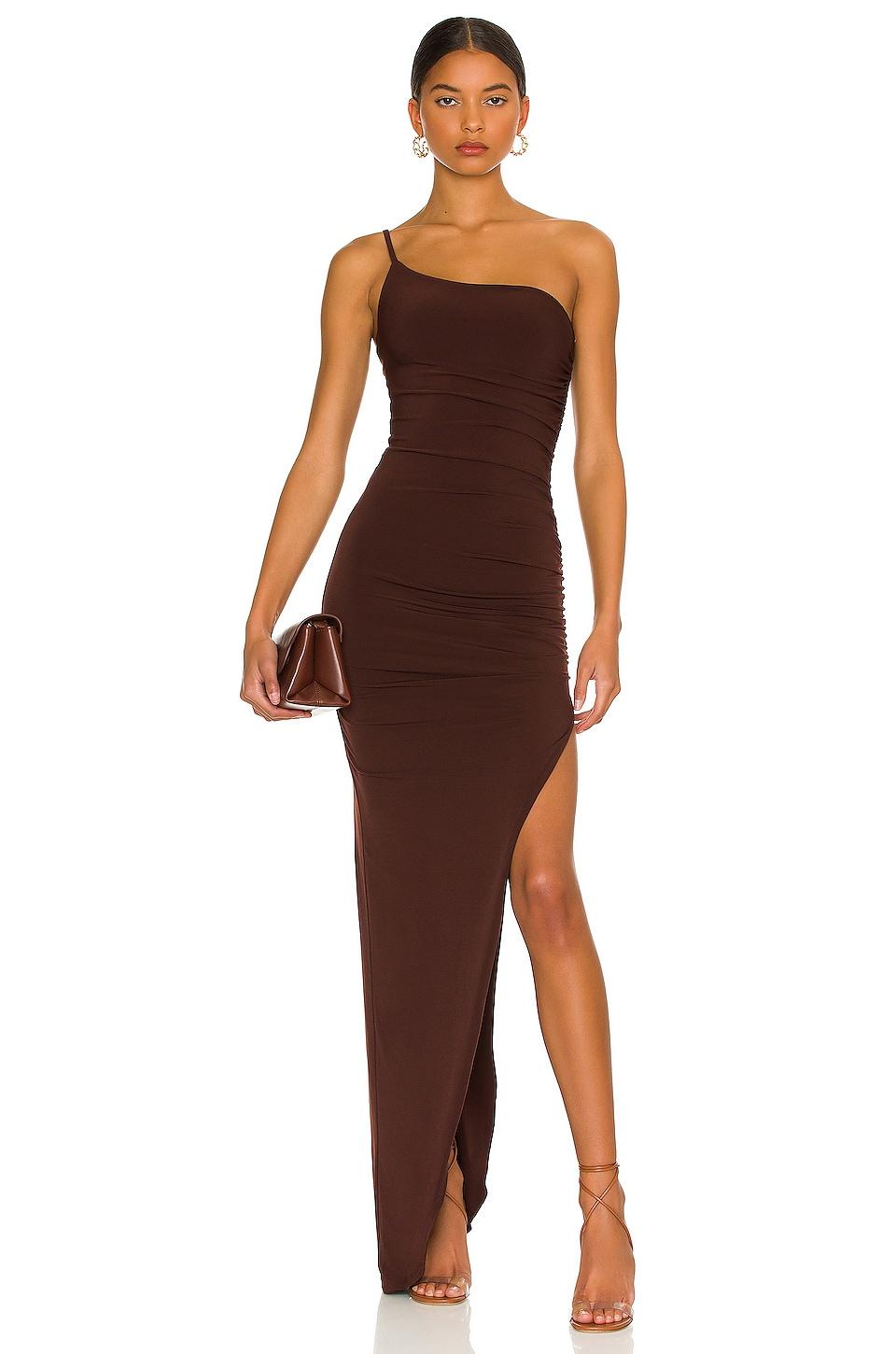 aria one shoulder gown