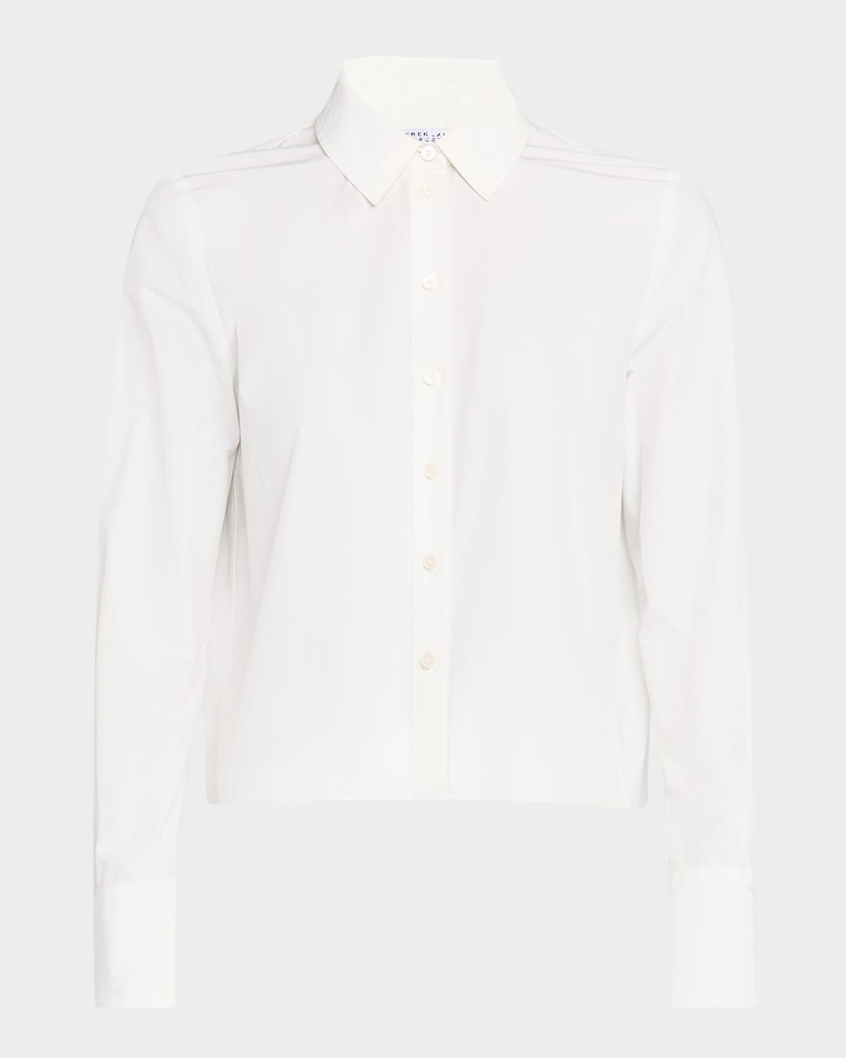 aria pleated-back cropped shirt