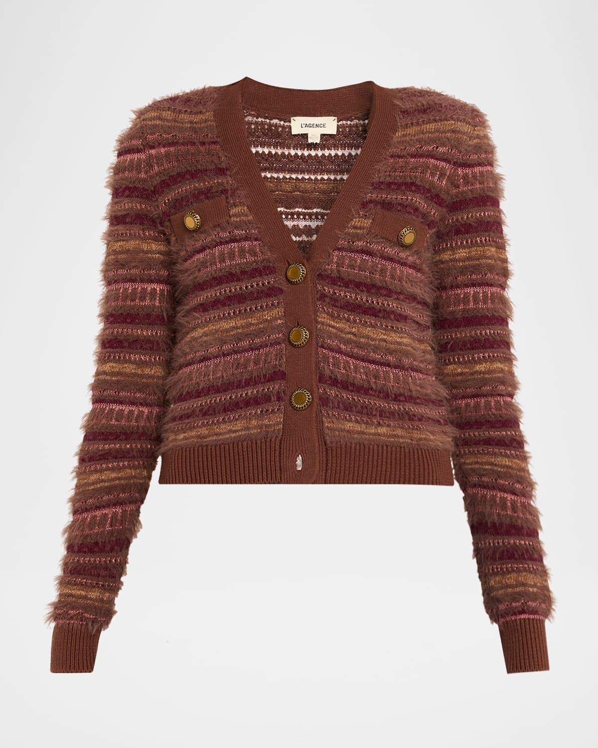 ariadne mixed stripe cardigan