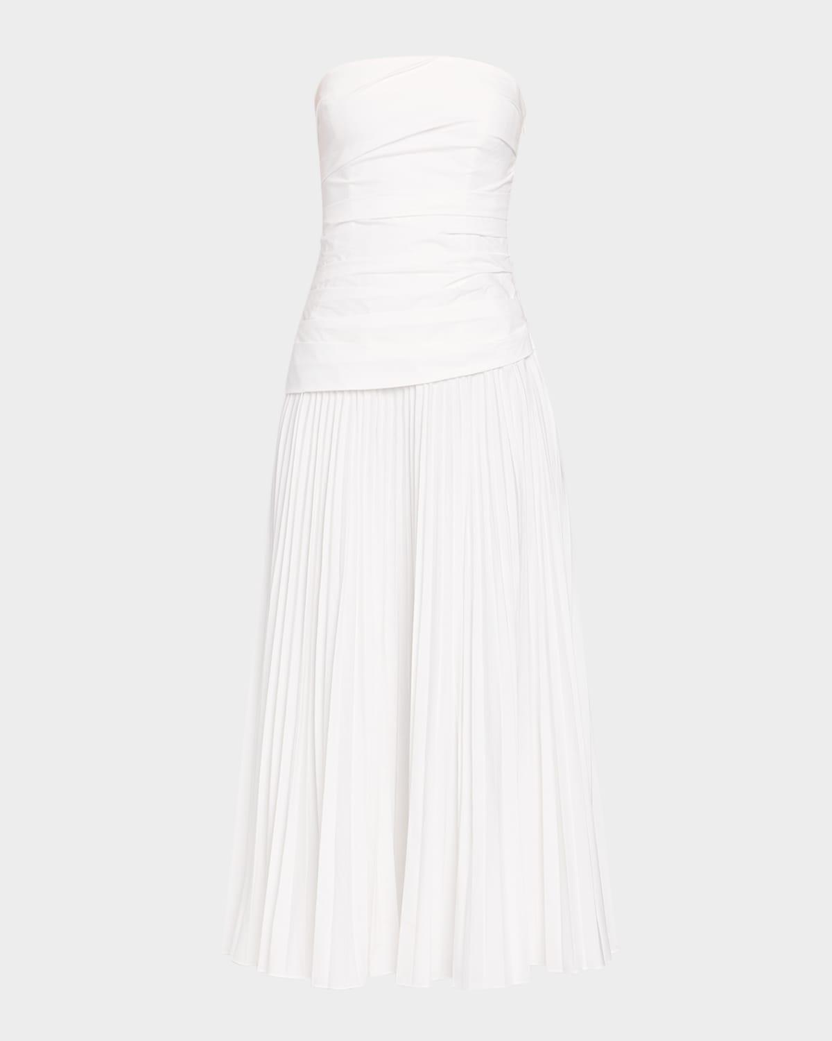arie strapless cotton midi dress