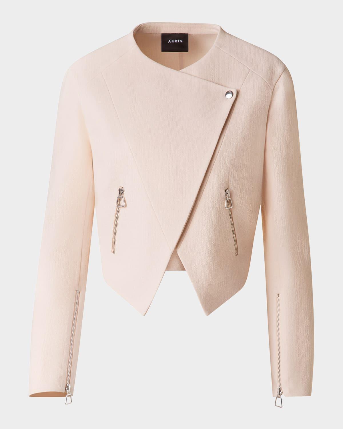 ariel asymmetric wool crepe jacket