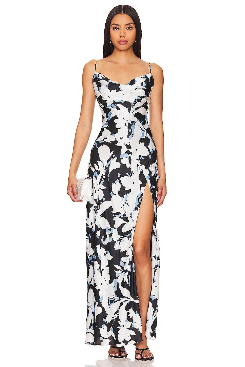 ariel asymmetrical cowl gown